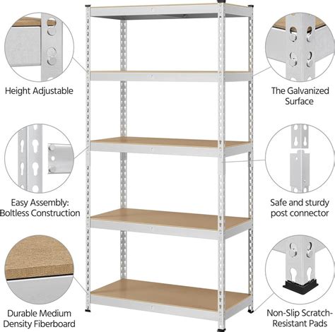 Topeakmart 4pcs 5 Tier Utility Shelves Review Garage Organization Hq