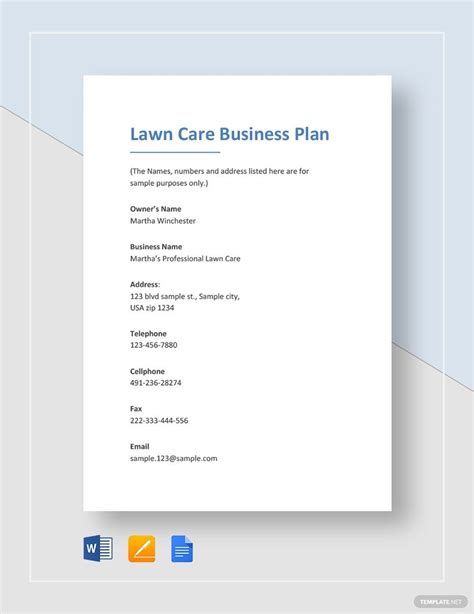 Lawn Care Business Plan Template in Word, Pages, Google Docs - Download ...