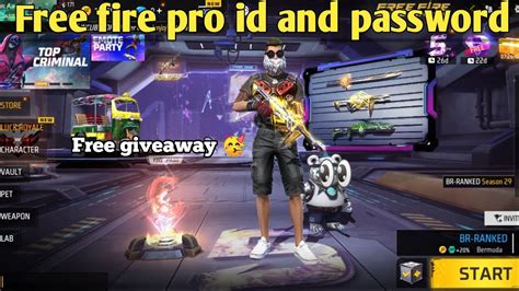 Free Fire Pro Id And Password Giveaway Free Fire Facebook Password