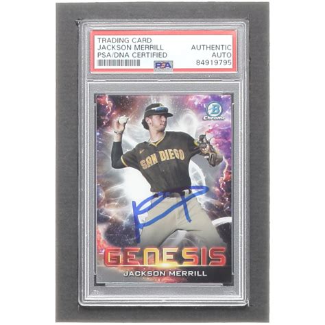 Jackson Merrill Signed Bowman Chrome Draft Genesis Gns Rc Psa