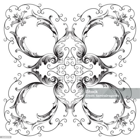 Classical Baroque Ornament Vector Stock Illustration Download Image Now Art Border Frame