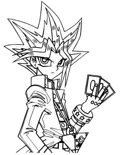 Yugioh Yugi Moto Coloring Page Turkau