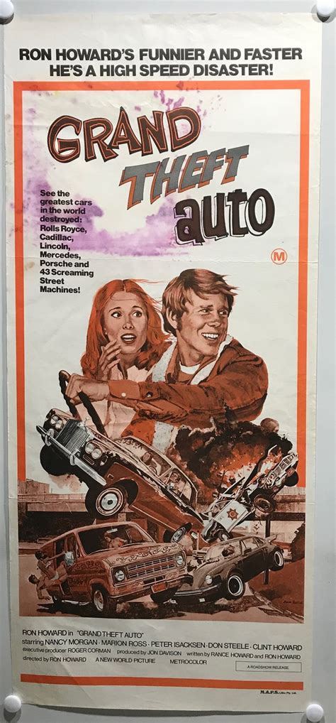 ORIGINAL DAYBILL MOVIE POSTER - GRAND THEFT AUTO - 1977 - Cast: Ron ...