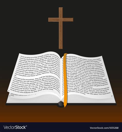 Bible with cross Royalty Free Vector Image - VectorStock