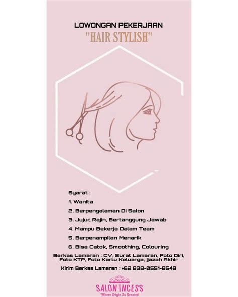 Lowongan Kerja Oktober Hair Stylish Salon Incess Di Solo Info