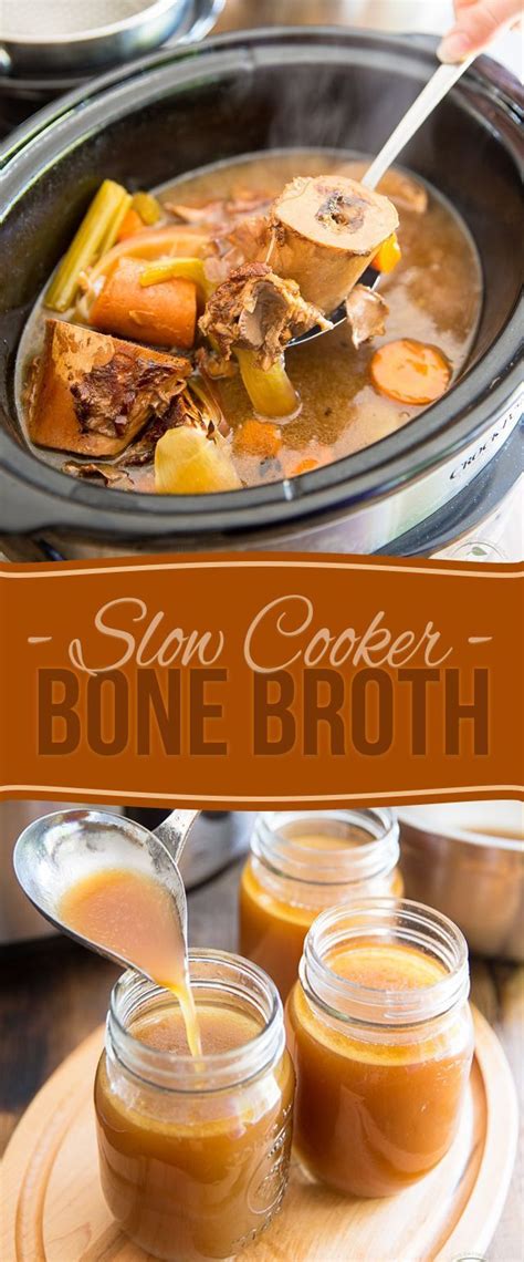 Make Your Own Slow Cooker Beef Bone Broth Recipe Slow Cooker Bone Broth Broth Recipes Recipes