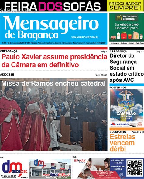 Mensageiro De Bragan A Mar Jornais E Revistas Sapo Pt