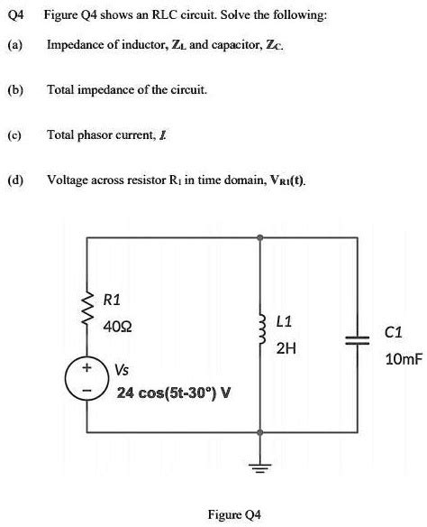 SOLVED Figure Q4 Shows An RLC Circuit Solve The Following A