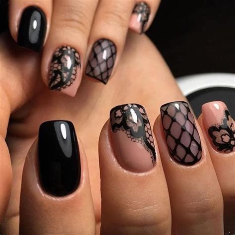 Black Lace Nail Art Designs Ideas 2024 In 2024 Lace Nail Art Lace