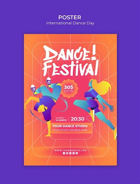 Free Psd International Dance Day Celebration Poster Template