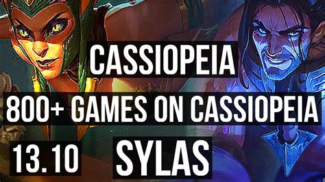 CASSIOPEIA Vs SYLAS MID 4 0M Mastery 800 Games 11 3 8 Godlike