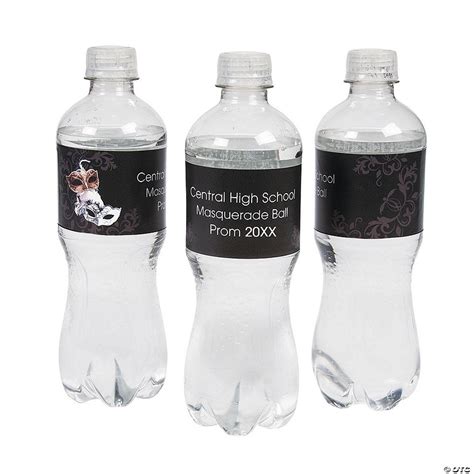 Personalized Masquerade Ball Water Bottle Labels 50 Pc Oriental