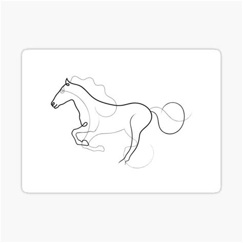 "Running Horse Line Drawing" Sticker for Sale by AdamRegester | Redbubble