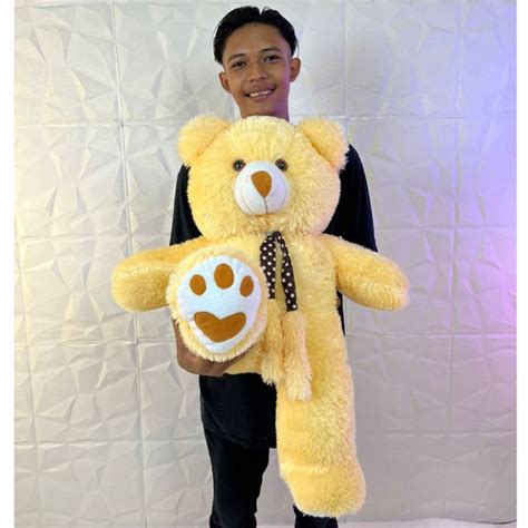 Jual BONEKA TEDDY BEAR SYALL TELAPAK UK 90 CM Shopee Indonesia