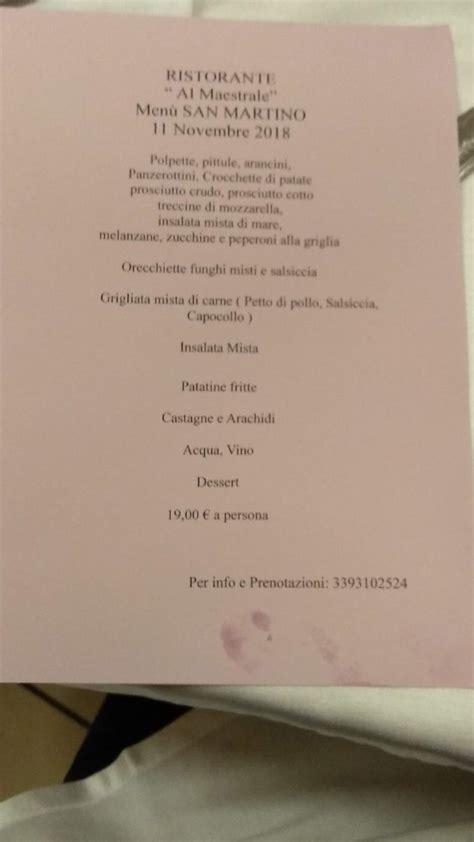 Menu Da Ristorante Al Maestrale Torchiarolo Via Brindisi