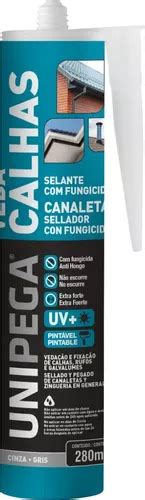 Kit 6 Selante Veda Calha Cinza Fungicida Unipega 280ml Frete grátis