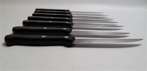 7 Piece Set Wusthof Dreizack 4050 Steak Knives 12 Cm 8 Slot Wood Block Holder Ebay