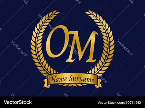 Initial letter o and m om monogram logo design Vector Image