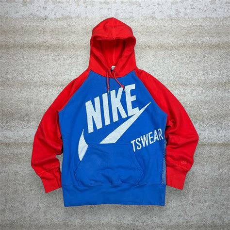 Nike Crazy Vintage Y2k Nike Hoodie Blue Orange Cotton Pullover Grailed