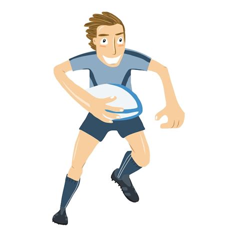 Joueur De Rugby Homme Illustration Vectorielle Vecteur Premium