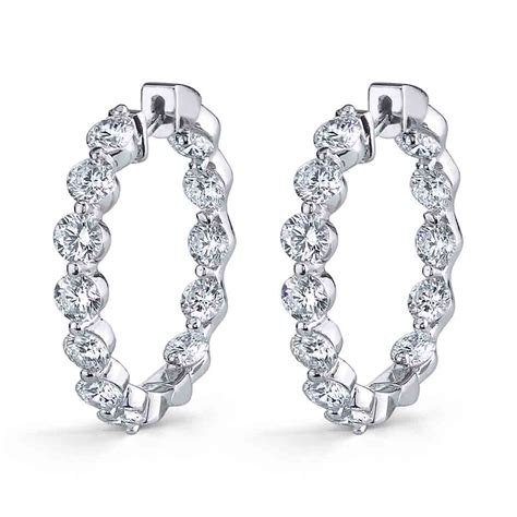 Single Prong Diamond Hoop Earrings Sylvie Jewelry