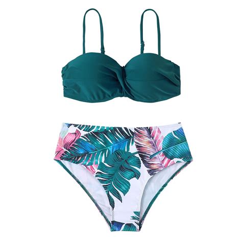 Dengdeng Bikini Sets For Women Two Piece Sexy High Waisted Bathing