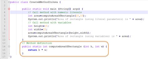 How To Create A Method In Java Webucator