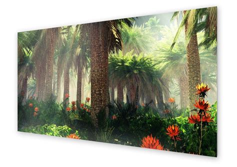 Panel kuchenny HOMEPRINT Dżungla kwiaty wśród palm 125x50 cm