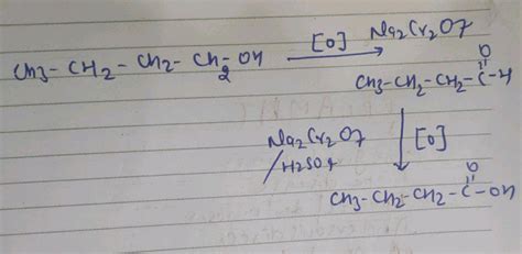 Butanol to Butanoic acid Fithanol to propanone