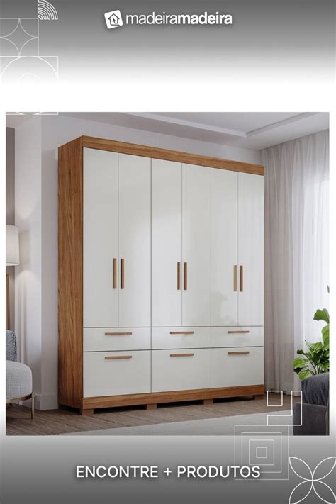 Guarda Roupa Casal 6 Portas De Bater 1 Basculante 5 Gavetas Mdf Coimbra