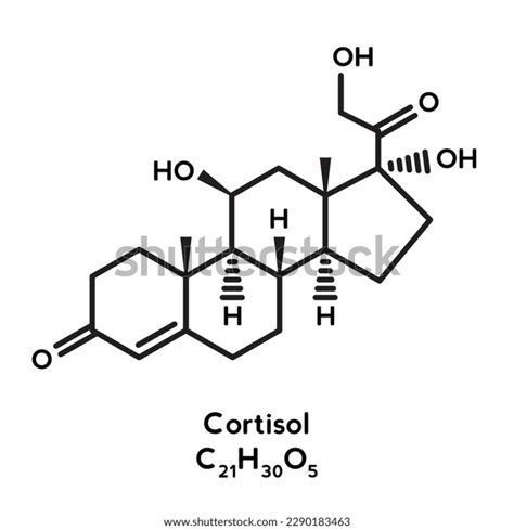 Cortisol Molecular Structure Chemical Formula Stock Vector Royalty