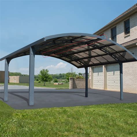 Carport Double Alu Gris Et Polycarbonate Arizona Breeze 5000 Palram