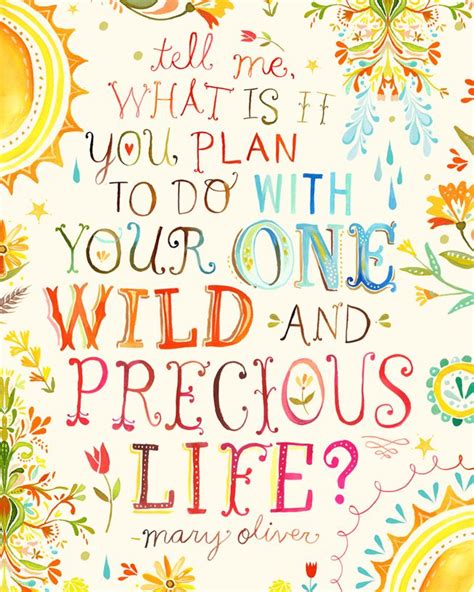 Illustration By Katie Daisy Tell Me What Is It You Plan To Do With Your One Wild And Precious