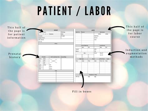 Labor And Delivery Nurse Report Sheet Ob Nurse Brain Ldrp Etsy