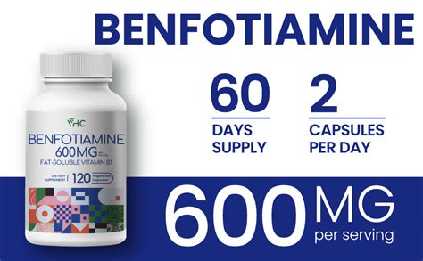 Amazon Benfotiamine 600mg Supplement 5X Time Fat Soluble