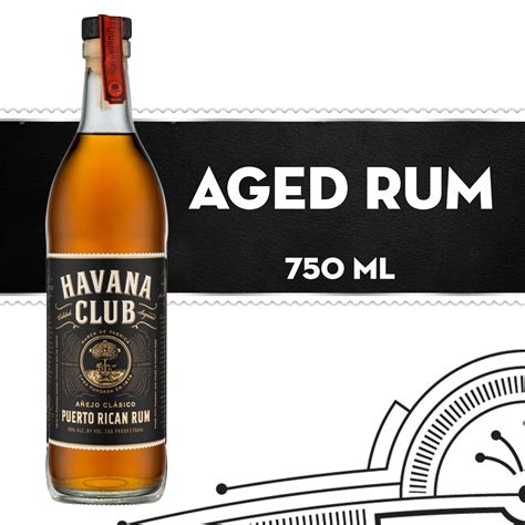 HAVANA CLUB Anejo Clasico Rum, Gold Rum, 750 mL Bottle, ABV 40%