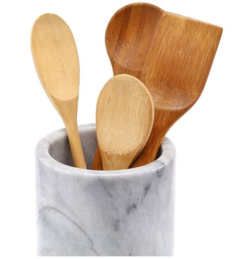 Creative Home Natural Marble Multi Functional Tool Crock Utensil Holder Kitchen Countertop