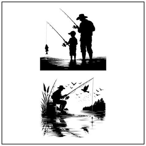 Premium Vector Fishing Vector Bundle File Black And White Fishing