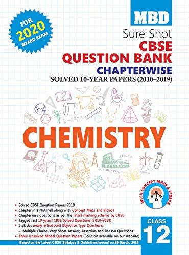 Mbd Sure Shot Cbse Class 12 Chemistry Chapterwise Question Bank By Team