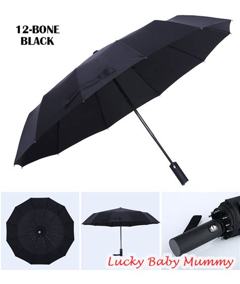 12 Ribs Automatic Umbrella Super Windproof Large Umbrella Auto Open