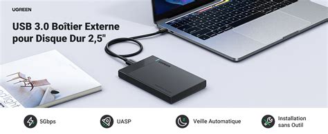 Ugreen Usb Bo Tier Externe Pour Disque Dur Pouces Sata