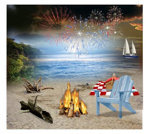 4th Of July At The Beach By Terry Tlc Liked On Polyvore Featuring Art