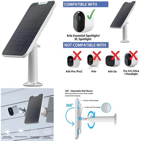 New W Solar Panel Charging For Arlo Essential Spotlight Xl Spotlight