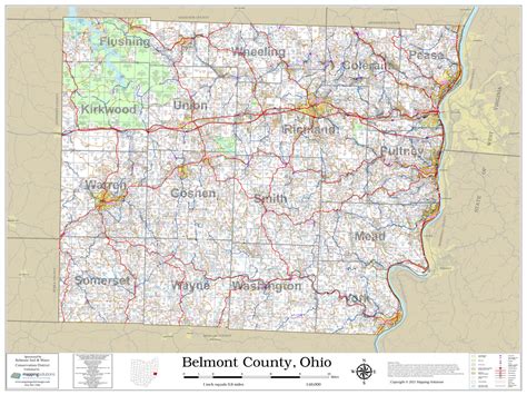 Belmont County Ohio 2021 Wall Map | Mapping Solutions