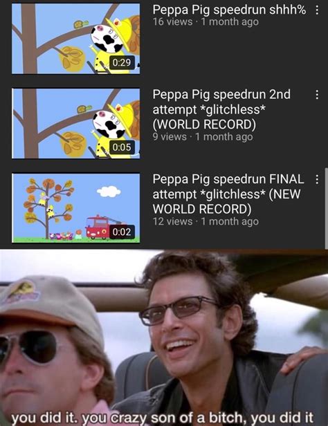 Peppa Pig Speedrun Shhh Views Month Ago Peppa Pig Speedrun