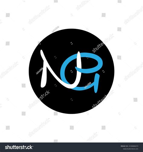 Ng Letter Logo Design On Black Stock Vector Royalty Free 2158480273