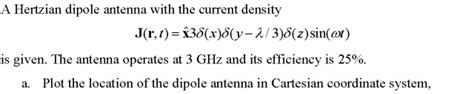 Solved A Hertzian Dipole Antenna With The Current Density Chegg