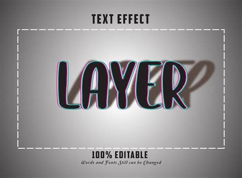 Premium Vector Shadow Effect Text Colored Style