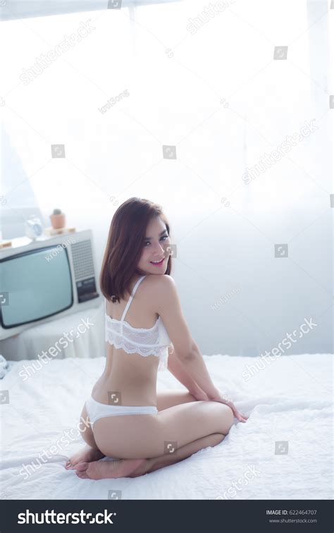 Sexy Beautiful Asian Woman White Lingerie Stock Photo 622464707 Shutterstock