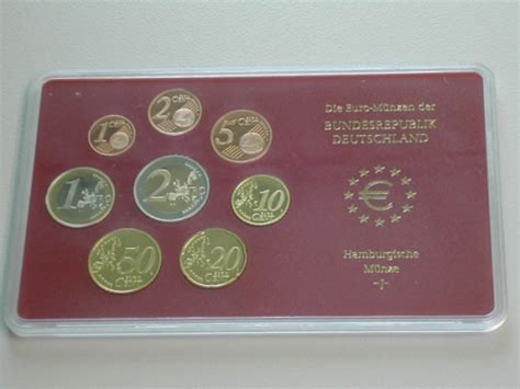 BRD KMS 1 Cent Bis 2 Euro 2002 A D F G J Original PP